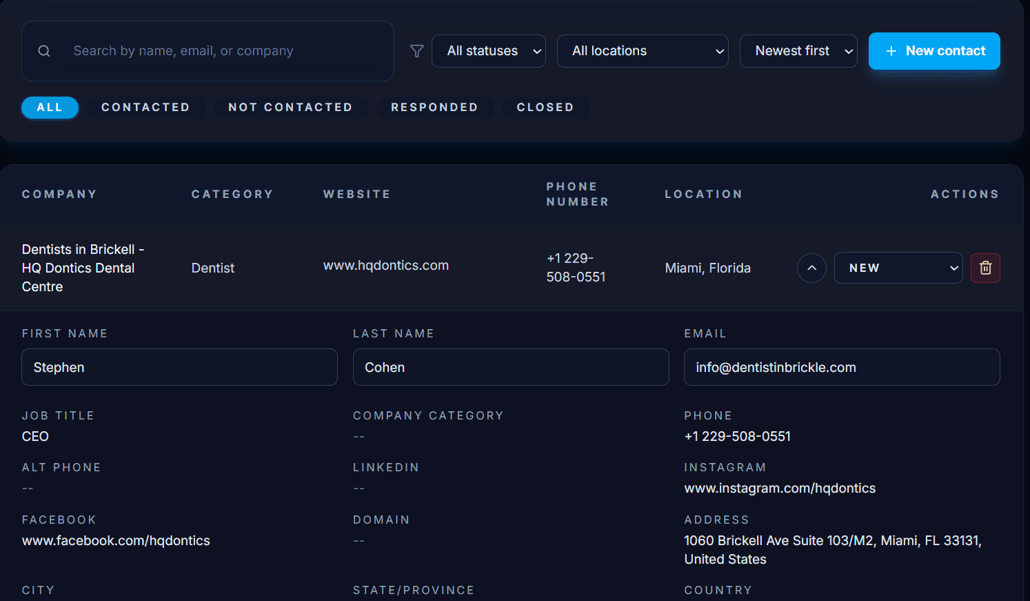 Komodo CRM Interface